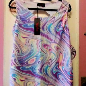 NWT Hanna Nikole Marble Abstract Tank Top (16W)